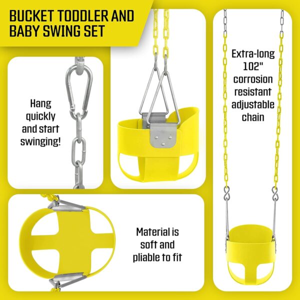 Baby Swing Seat Baby Toddler For Kids Activities Yellow - Image 7