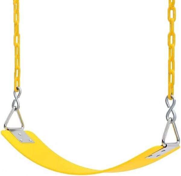 Swing Seat Yard Swing for Kids & Adults with Metal Triangle Ring 2 Chain and Snap Hooks