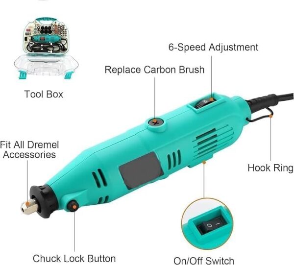 Portable rotary Mini Die Grinder with 211pcs accessories - Image 4