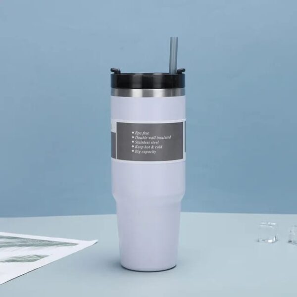 Stainless steel 30 oz  water cup (White) - Image 2