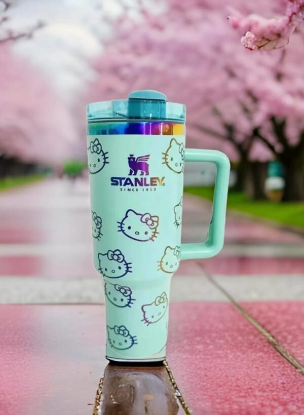 Hello Kitty Stanley Tumbler 40 Oz Quencher H2.0 FlowState (Milk Green) - Image 5