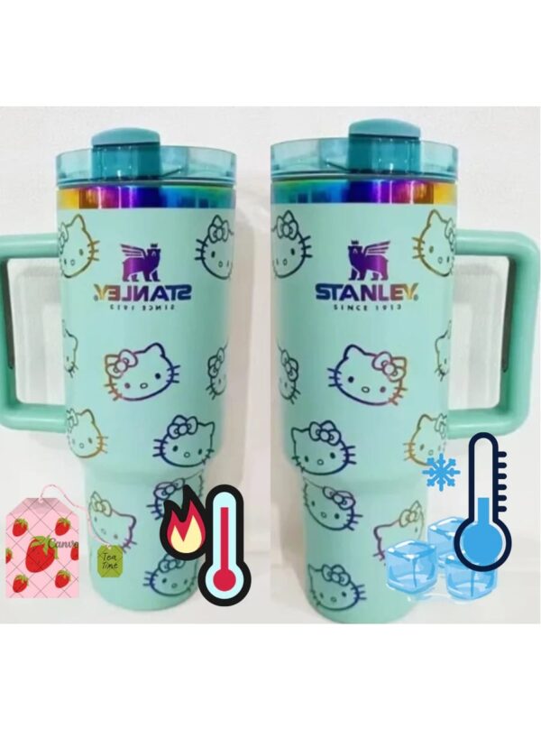 Hello Kitty Stanley Tumbler 40 Oz Quencher H2.0 FlowState (Milk Green) - Image 3