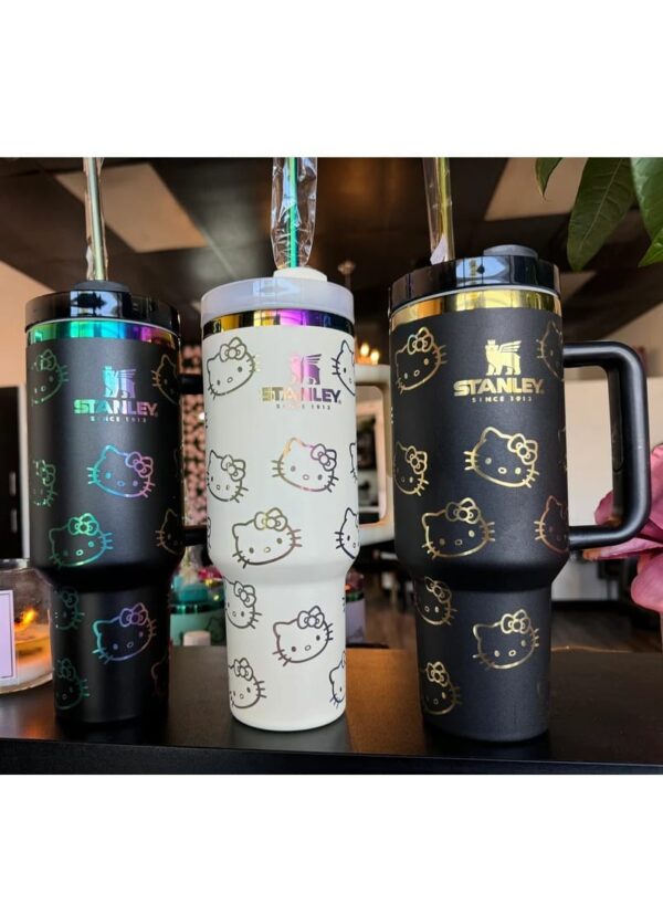 Hello Kitty Stanley Tumbler 40 Oz Quencher H2.0 FlowState (Black) - Image 5