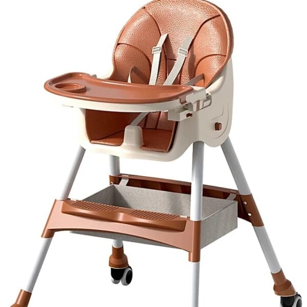 Baby High Chair for Toddlers, Foldable High Chairs with Adjustable Seat Height Recline with 4 Wheels and Removable Tray